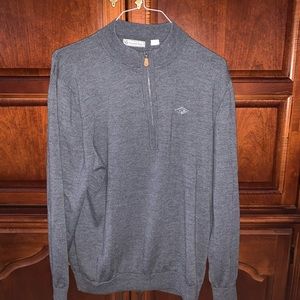 Grey Donald Ross Quarterzip Sweater